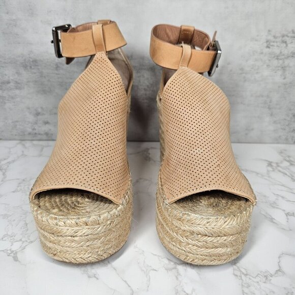 Marc Fisher Lannie Platform Espadrille Heel Ankle Strap Tan Women's 9 - Picture 3 of 14